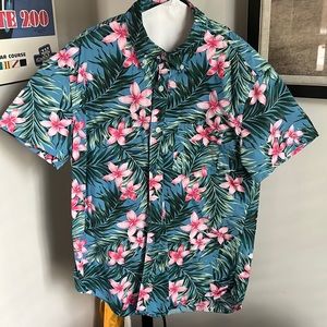 J Crew -Slim Fit- Medium- Floral print short sleeve button down.